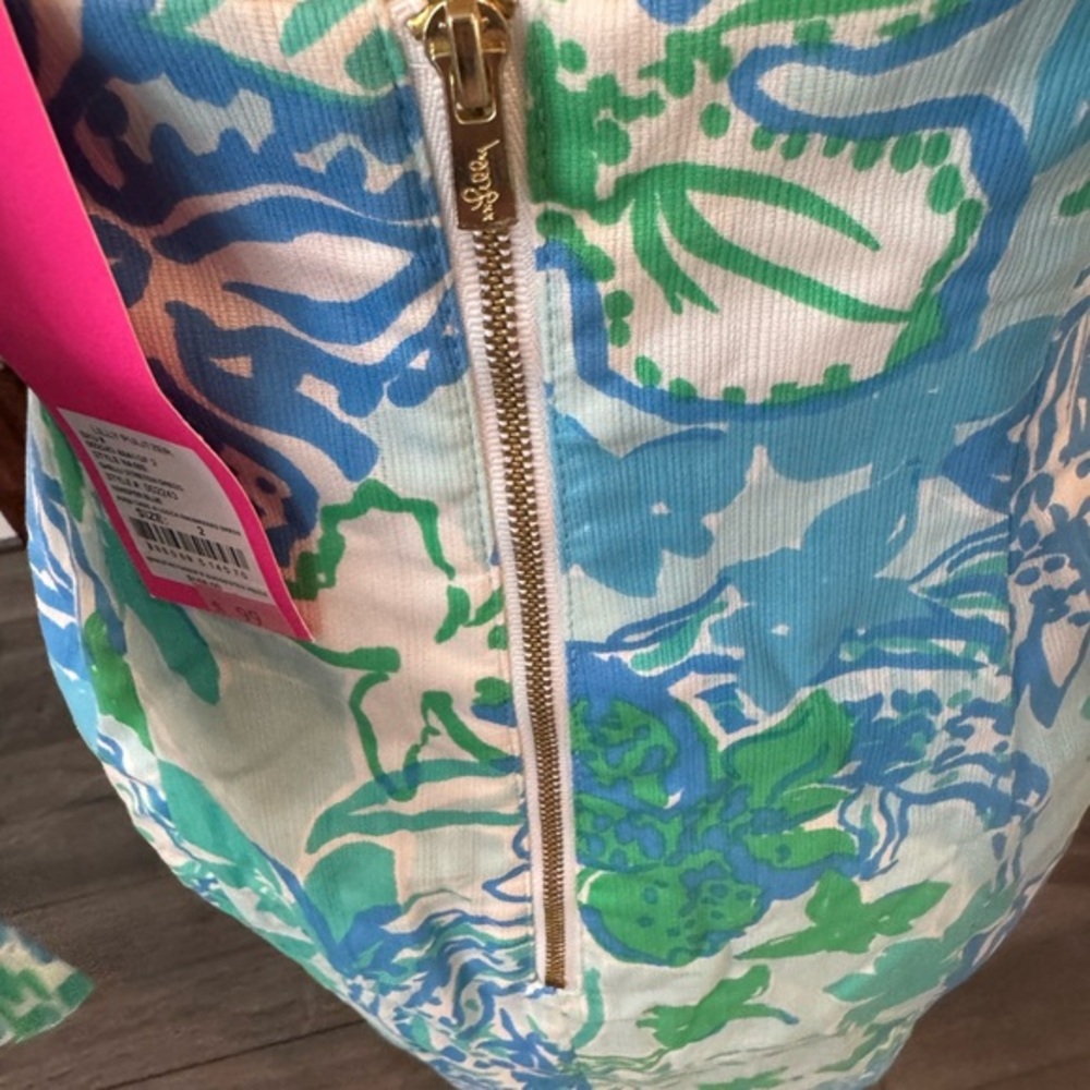 Lilly Pulitzer Blue and Green Mini Dress 2 - Picture 7 of 13